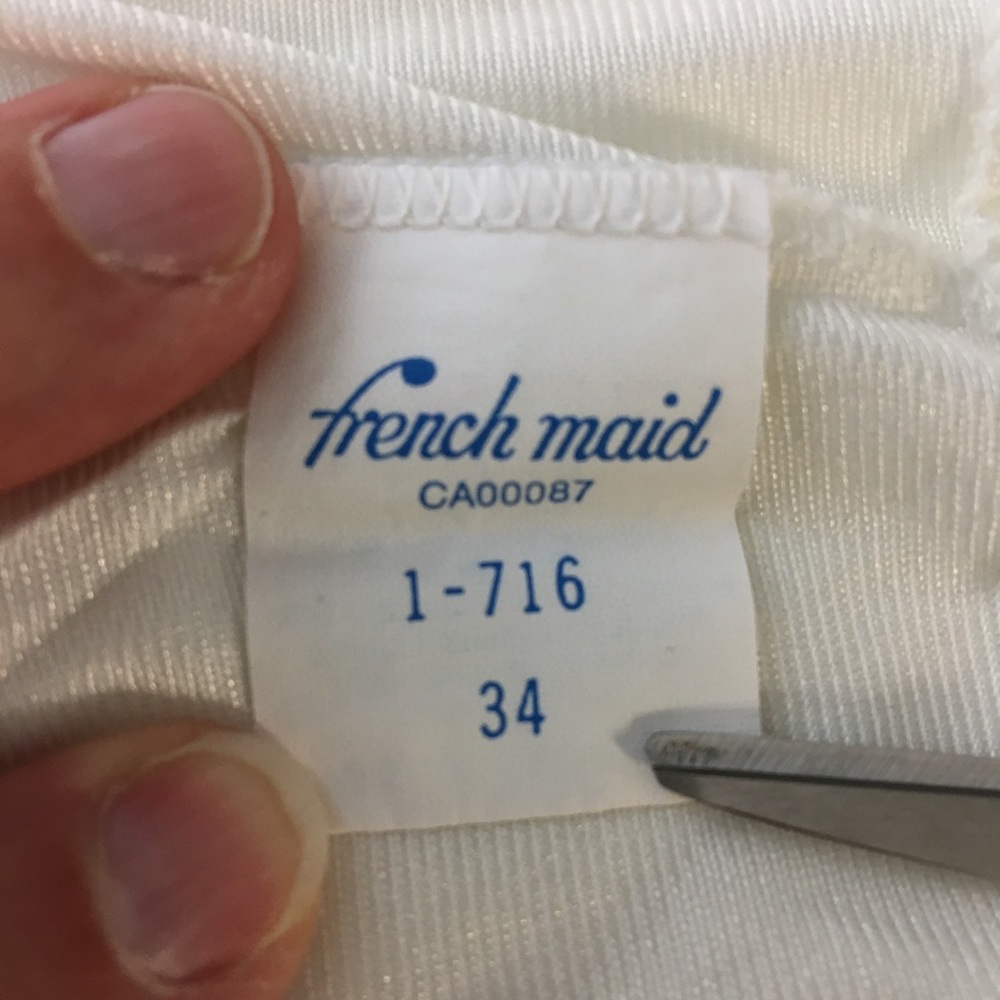 Vintage White Full Slip dress FRENCH MAID - Picture 14 of 16